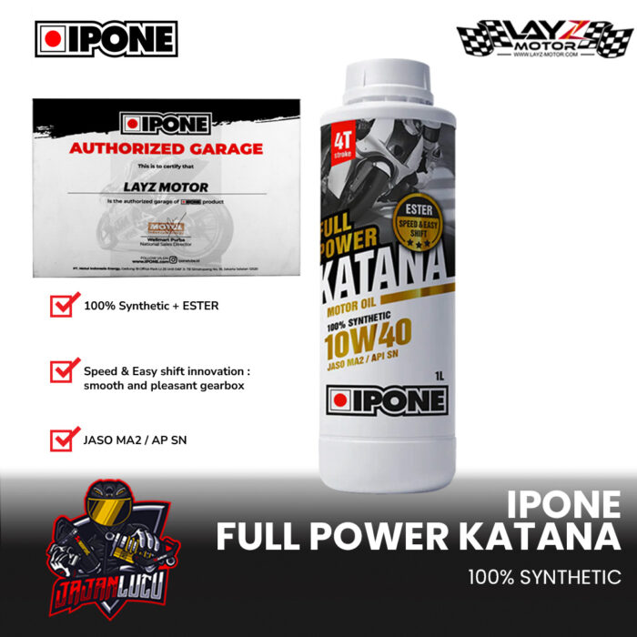 IPONE Full Power Katana 4T 100% Synthetic + ESTER 10W-40, 1 liter
