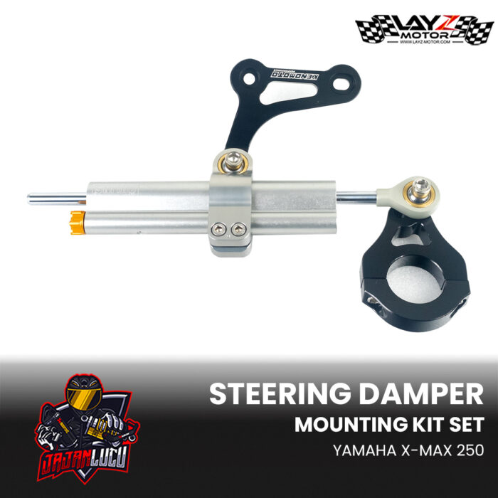 Ohlins Steering Damper Universal, Stroke 63mm + Kendmoto Mounting Kit - Yamaha Xmax 250