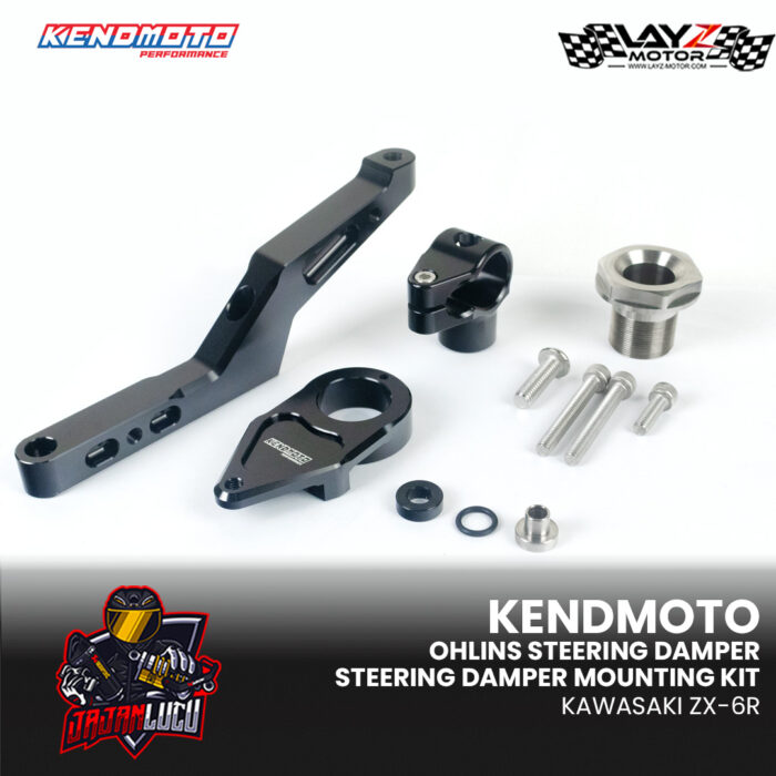Ohlins Steering Damper Universal, Stroke 63mm + Kendmoto Mounting Kit - Kawasaki ZX6R 2013+