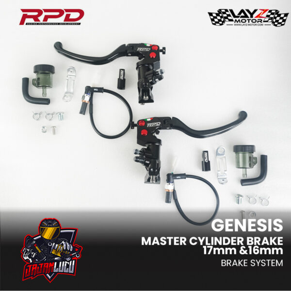 Second image of RPD Master Cylinder Set Genesis 17MM & 16MM (216) with TDR Switch Brake & R1 Adapter
