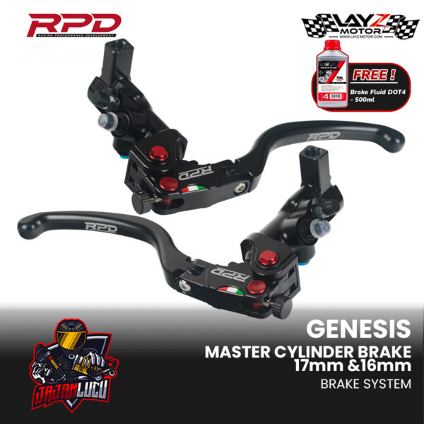 RPD Master Cylinder Set Genesis 17MM & 16MM (216) with TDR Switch Brake & R1 Adapter